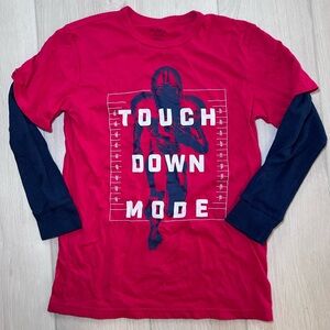 Kids Long Sleeve Touchdown Mode Football Graphic Tee